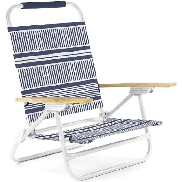 Anko Deluxe Beach Chair in Navy and White