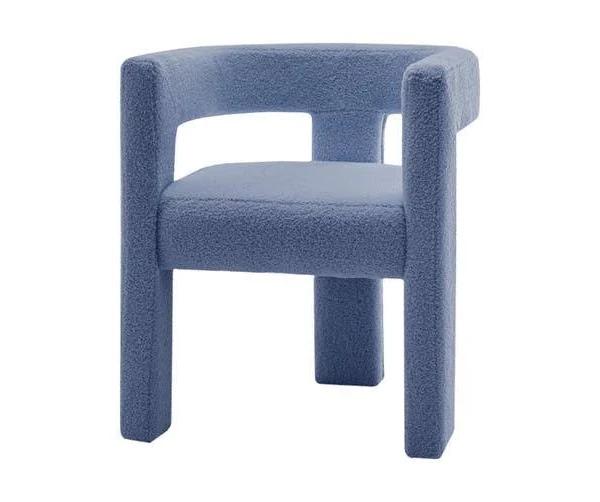 Utah Bouclé Upholstered Dining Chair - Midnight Blue