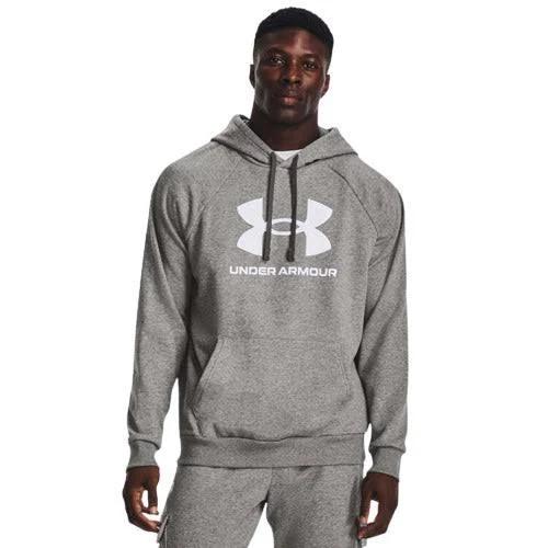 Under Armour Mens Rival Fleece Big Logo Hoodie - Grey 3XL