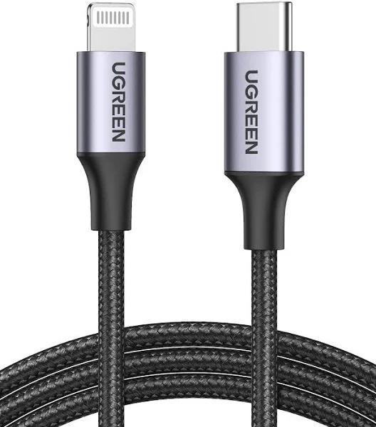 UGREEN USB C To Lightning Cable [3m Apple MFi-Certified] Nylon Braided Cord Fast Power Delivery Lightning Cable For iPhone 14/14 Pro/14 Pro Max,