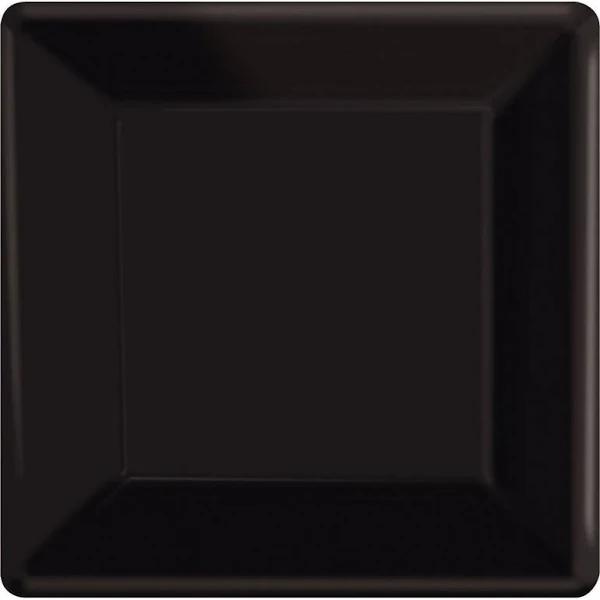 Paper Plates 17cm Square Pk/20 Jet Black