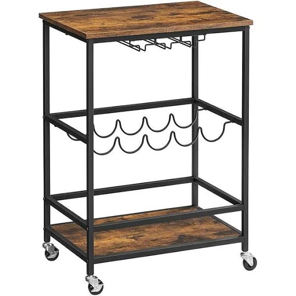 VASAGLE Bar Cart Rustic Brown and Black