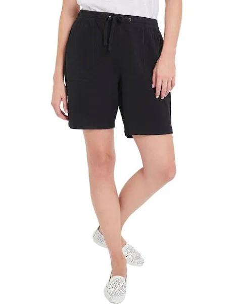 Rivers - Womens Black Shorts - Summer - Cotton - Mid Thigh - High Waist - Bike - Bermuda - Washer - Good Quality - Comfort Fashion - Casual Wear 8