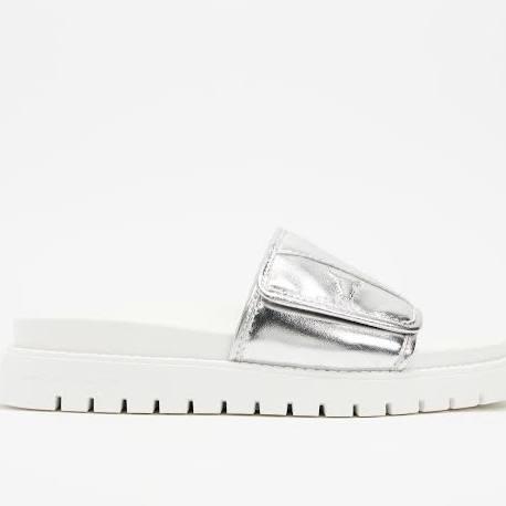 Windsor Smith - Women's Silver Flat Sandals - Memories - Size 10 at The Iconic