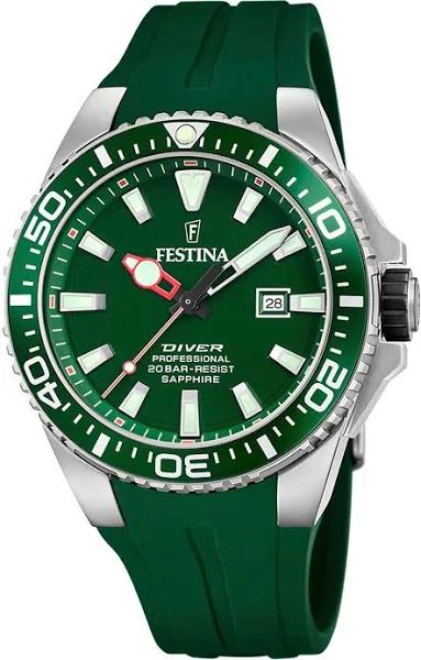 Festina F20664/2 Men's Green Dial Diver Wristwatch