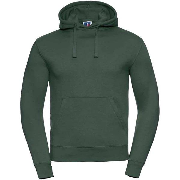 Russell Mens Authentic Hoodie Bottle Green S Combed Ringspun Cotton Polyester Mens Hoodie