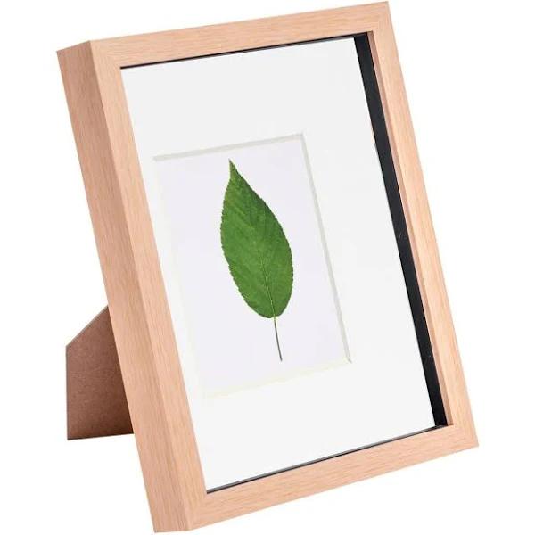 Nicola Spring 8" x 10" 3D Box Photo Frame with White 4" x 6" Mount - Light Wood