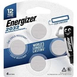 Energizer 2032 Ultimate Lithium Batteries 4 Pack