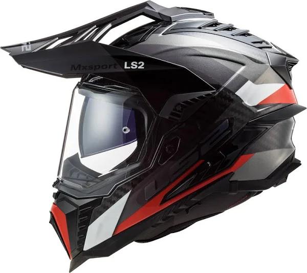 LS2 Helmet Explorer C Frontier Titanium Red XL - Enduro Helmets