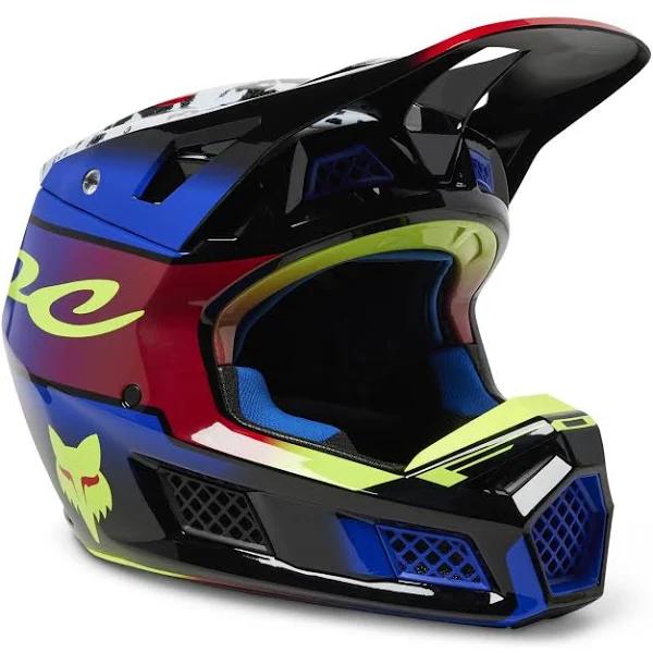 Fox Racing V3 RS Dkay Helmet - Blue/Red - XL