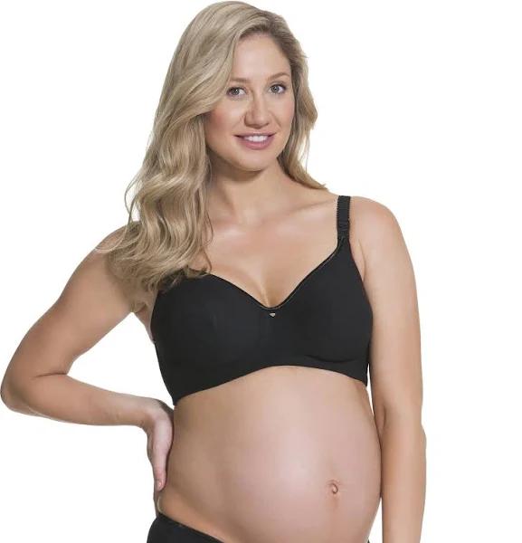 Cake Maternity Croissant Seamless Flexi Wire Nursing Bra - Black