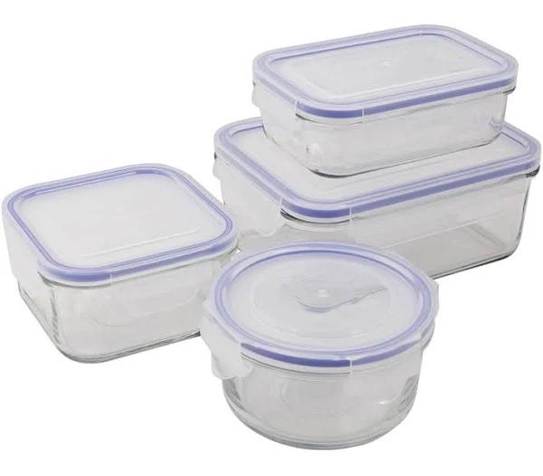 Glasslock 4 Piece Tempered Glass Food Container Set