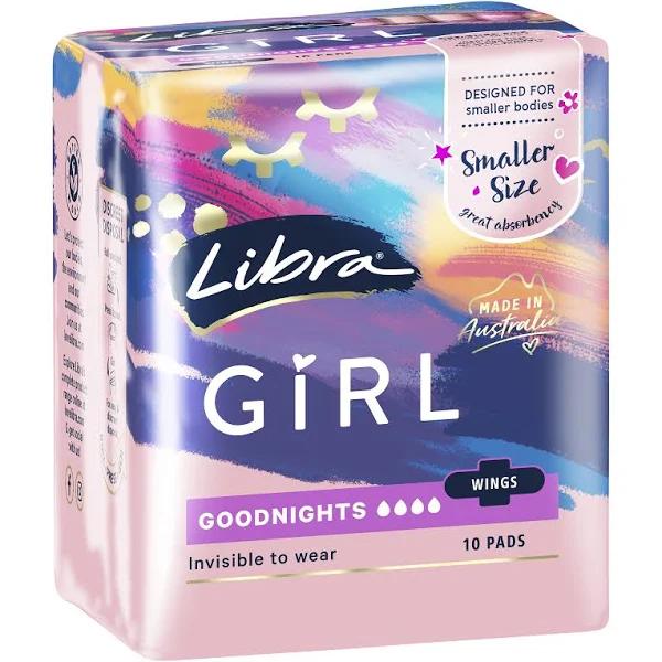 Libra Girl Pads Goodnights with Wings - 10 Pack