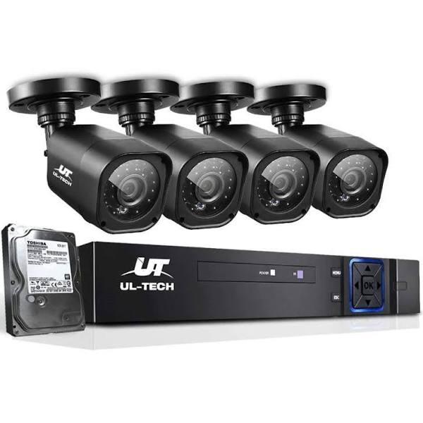 UL Tech CCTV Security System 2TB 4CH DVR 1080P 4 Camera Sets