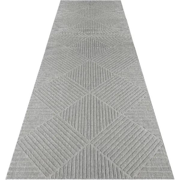 Saray Rugs - Havana Indoor/Outdoor Tranquil Runner - 350 Lt. Grey 80x300 cm - AfterPay & zipPay Available