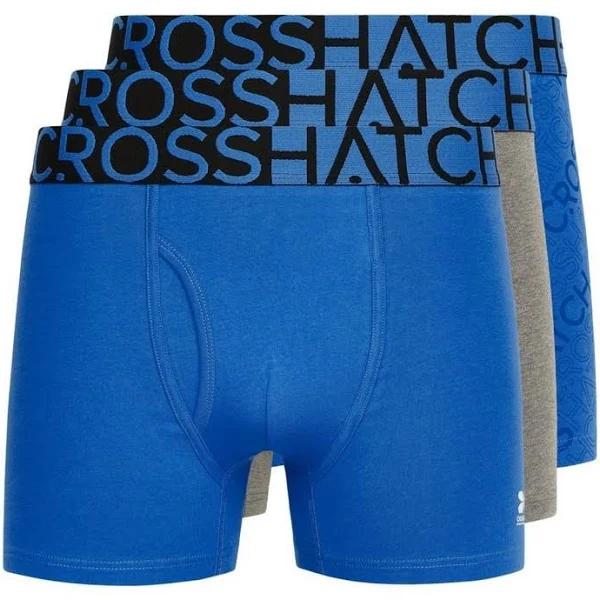 Crosshatch Mens Typan Boxer Shorts (Pack of 3) Blue M