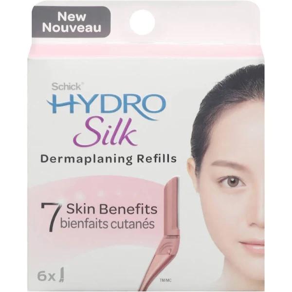 Schick Hydro Silk Dermaplaning Wand Refill Blades — Dermaplaning Refills, 6 Refills, Professional Style