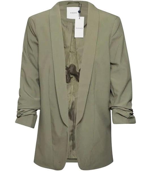 Pieces Boss 3/4 Blazer Green XL Woman 17090996-DeepLichenGreen-XL