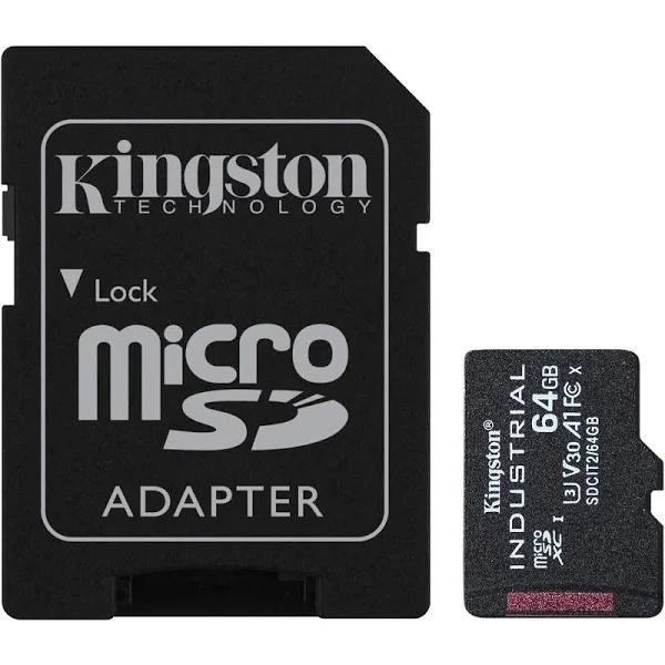 Kingston Industrial microSDXC Memory Card - 64GB UHS-I - U3 - V30 - A1 - Read Up