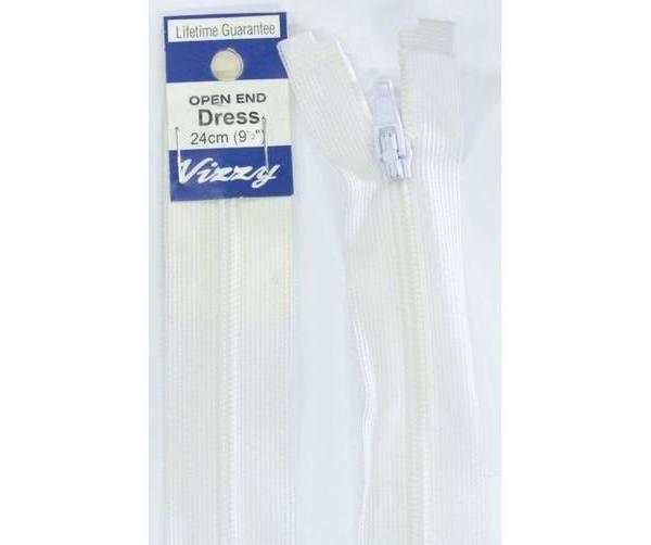 Vizzy Open End Dress Zip 24cm 01 White