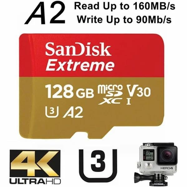 Sandisk 128gb Extreme Micro Sd Sdxc Memory Card Gopro Dji Drone Action