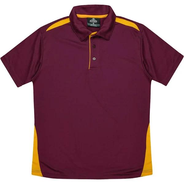 Paterson Mens Polos Maroon/Gold / L