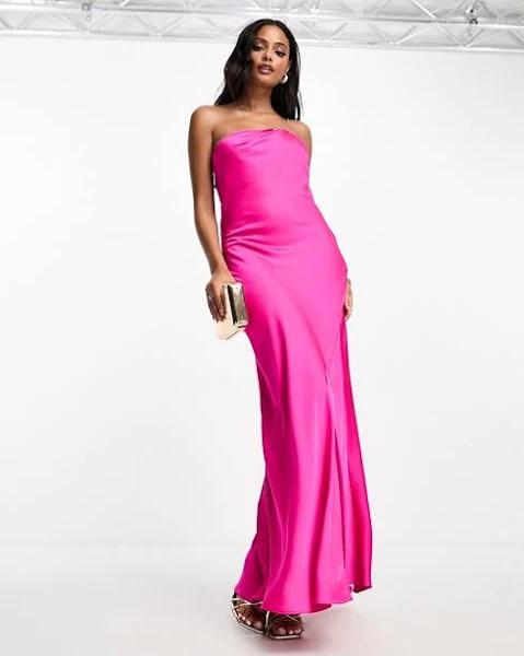 Forever New Aurelia Asymmetrical Chain Detail Maxi Dress in Pink 6