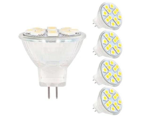 2W Mr11 Led Light Bulbs Ac / Dc 10 30V 20W Halogen Replacement Gu4 Bi Pin Base Warm White