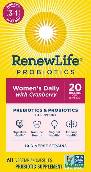 Renew Life Women's Daily 2-in-1 Prebiotics + Probiotics, 20 Billion