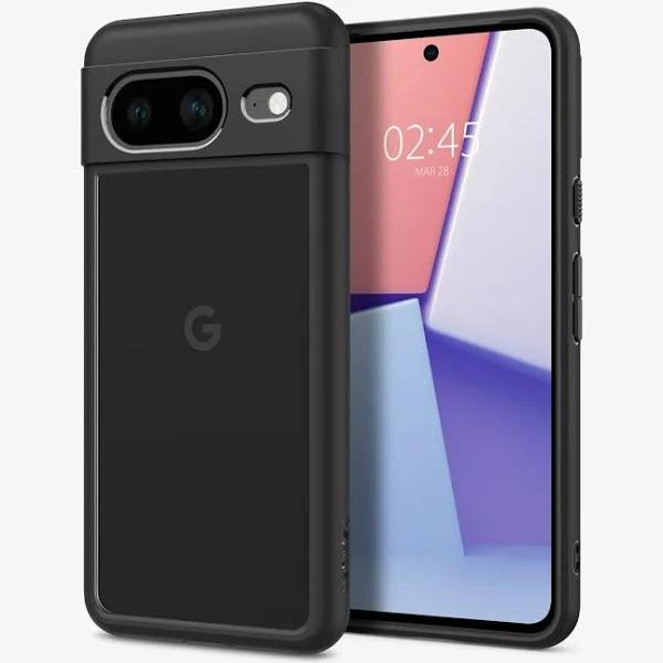 SPIGEN Google Pixel 8 Case, Genuine Ultra Hybrid Protective Clear Hard Cover For Google - Black