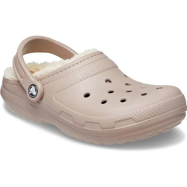 Crocs Beige Classic Lined Clogs