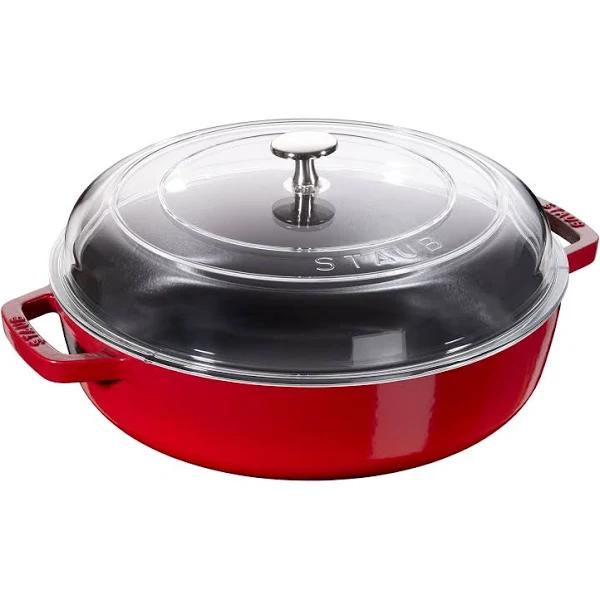 Staub - Red 3.5-Qt Braiser With Glass Lid - Red