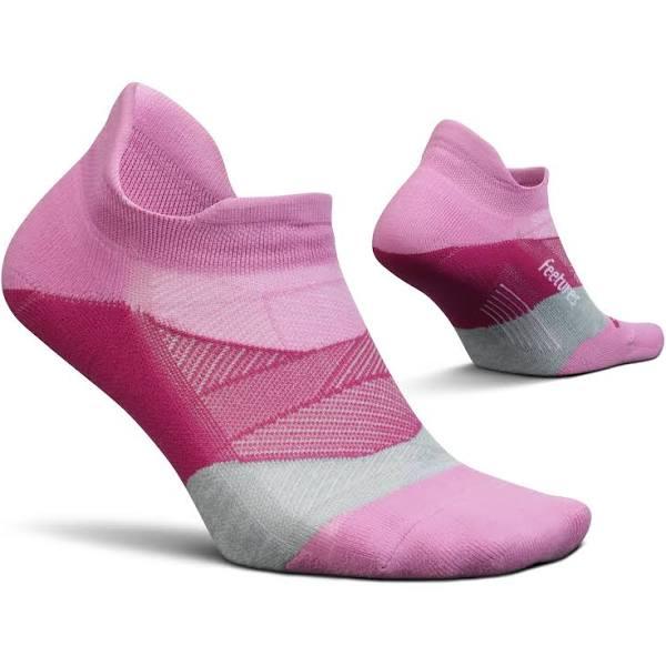 Feetures Elite Max Cushion No-Show Tab Socks Push-Thru Pink / Small