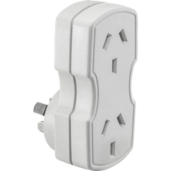 10A Mains Power Twin/Double Adaptor Vertical Powerpoint Wall Plug Adapter AU/NZ