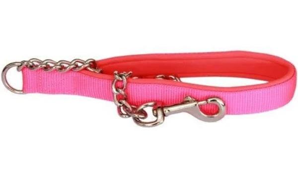 Beau Pets - Neoprene Handle - Chain Lead 3.5mm x 120cm-Pink