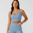 Lorna Jane Womens Lotus Longline Sports Bra Blue L