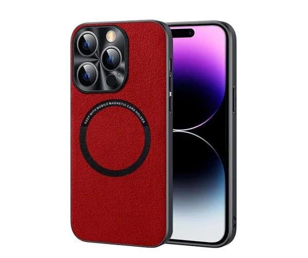 Veloreo iPhone Magsafe Leather Case XS Max Italy Red Case Cover