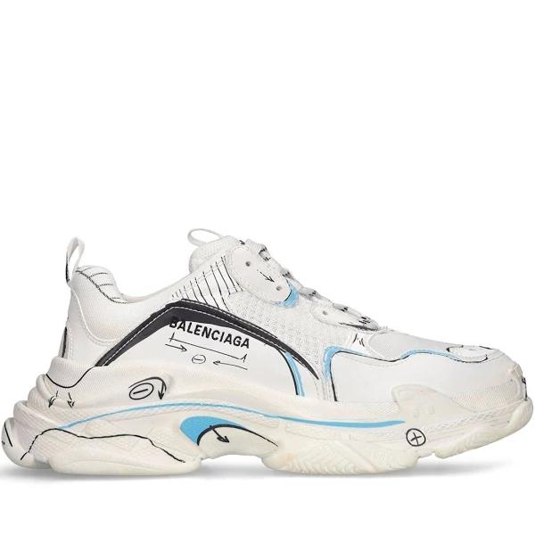 Balenciaga | White Triple S Sneakers with Sketches