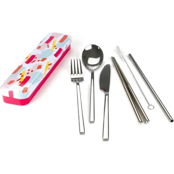 Retrokitchen Carry Your Cutlery - Colour Splash Stainless Steel Cutlery Set