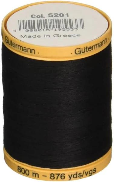 Gutermann Natural Cotton Thread Solids 876yd, Black