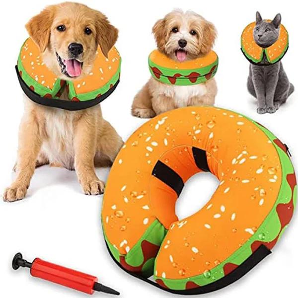 NACOCO Pet Recovery Collar, Inflatable Collar for Dogs & Cats, Protective Inflatable Recovery Cone Collar for After Surgery, Soft Cute E-Collar for