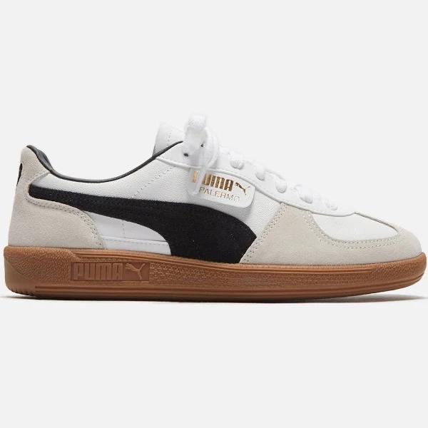 Palermo Leather Unisex Sneakers in White/Vapor Gray/Gum, Size 4 by Puma