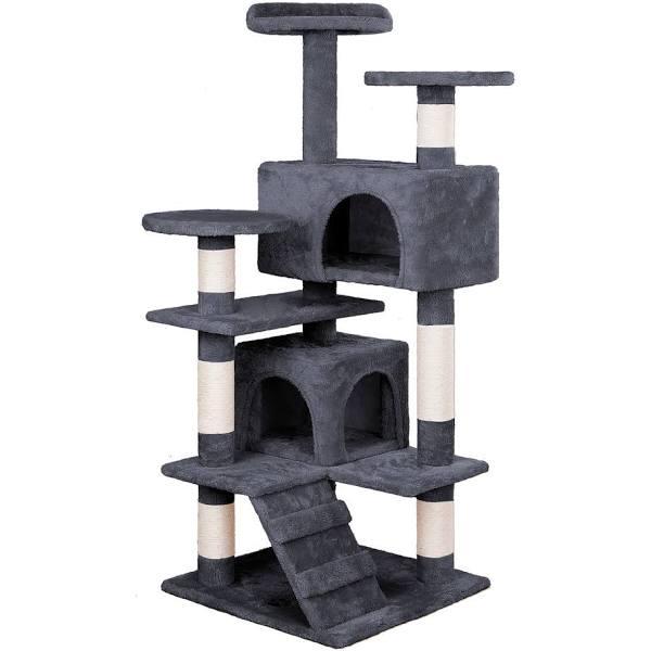 Beastie Cat Tree Scratching Post with House Grey 132cm