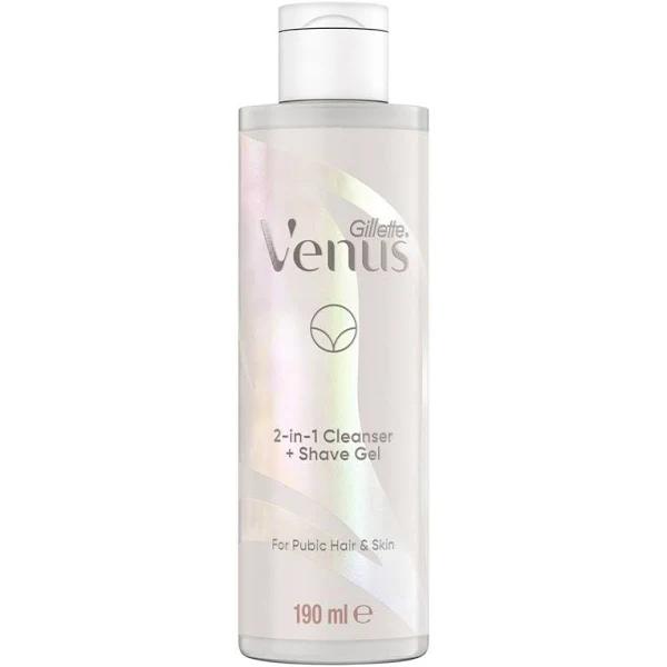 Venus 2 in 1 Cleanser + Shave Gel For Pubic Hair & Skin 190 ml