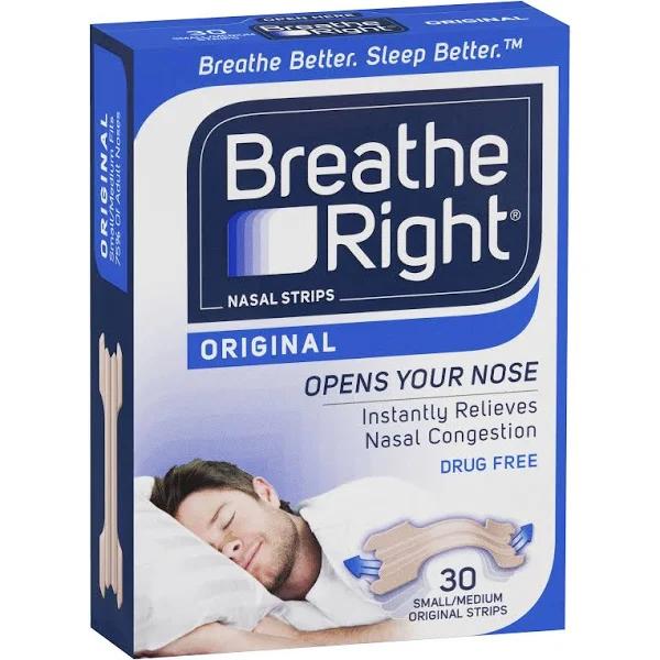 Breathe Right Nasal Strips Original Tan Small/Medium 30