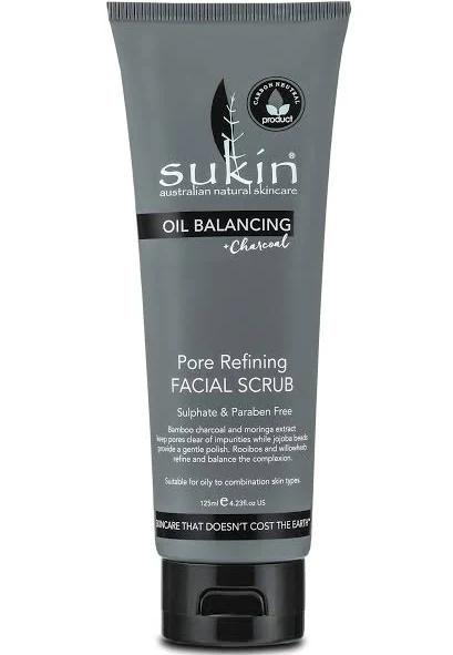 Sukin Oil Balancing Charcoal Pore Refining Facial Scrub 125ml