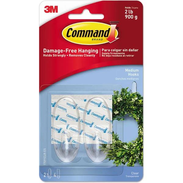 Command Hook 17091CLR Medium Pack of 2 Box of 6