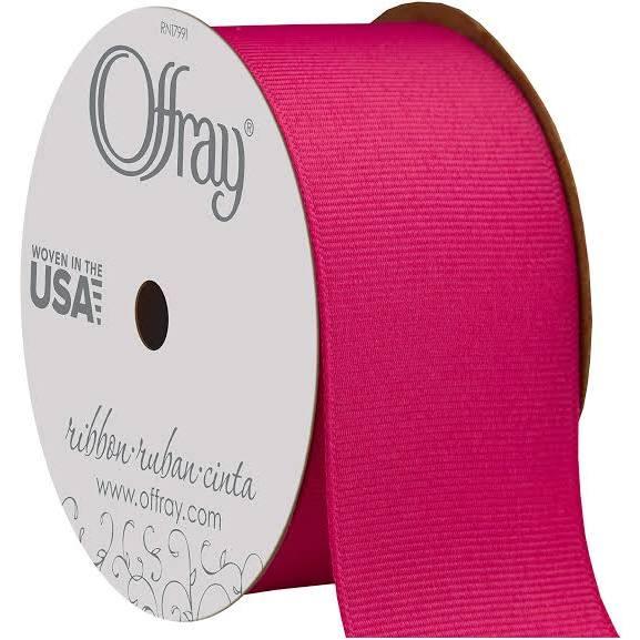 Grosgrain Ribbon 2.5cm - 1.3cm Wide 12 Feet-Shocking Pink | Offray | Party Decorations & Supplies