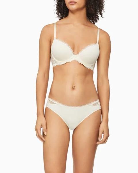 Calvin Klein Seductive Comfort Lotus Floral Lift Demi Bra Cream 12 D