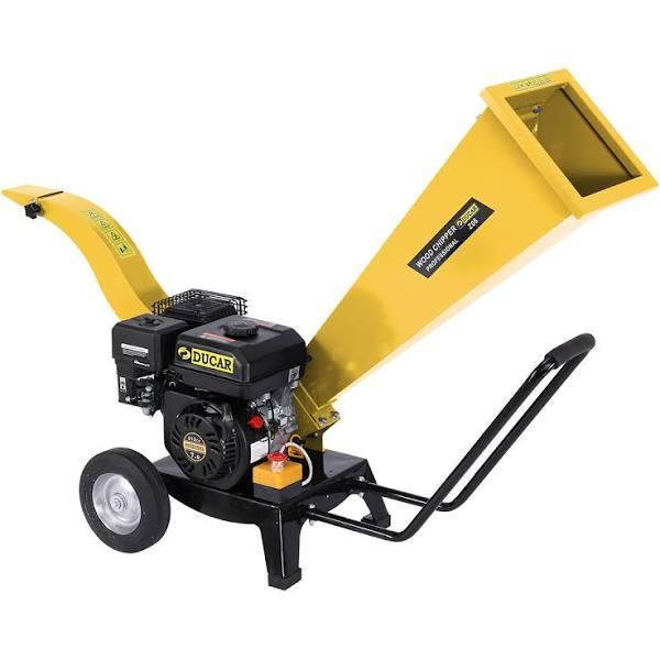 Ducar 7HP Wood Chipper Shredder Mulcher Grinder Petrol Yellow